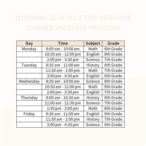Image result for Time Table Sample Excel