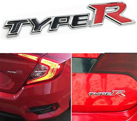 CarOxygen 3D Letter Metal Emblem TYPE R Badge (Black Red) – Caroxygen