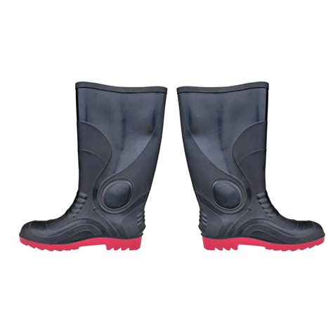 Buy LADWA Men's Gum Boot Risk Safety Shoes with Steel Toe Black ...