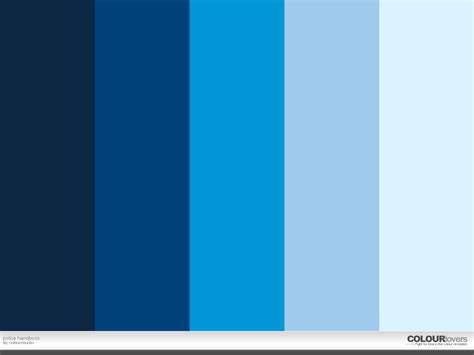 Police Handbook Color Palette: Blue and Black Scheme
