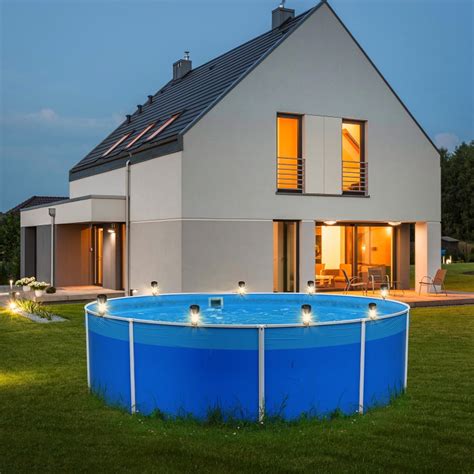 STAOEDU 10 Pack Solar Pool Lights, Waterproof LED, Warm Light, Above ...