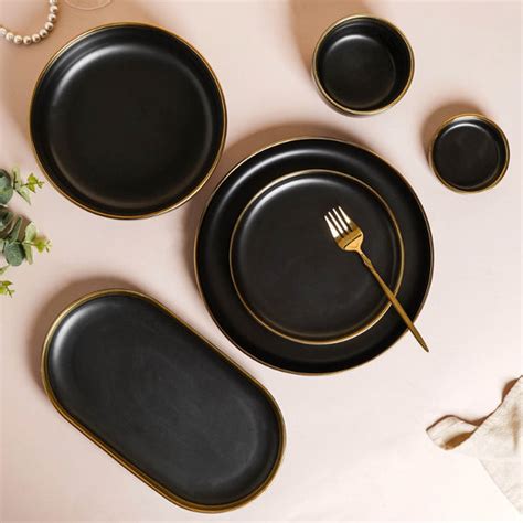 Shop the VERA Black Dinner Set online in India | Nestasia