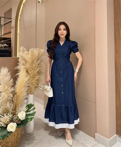 Marie Summer Denim Ruffle Dress – 24th Spoke