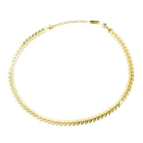 Gold Plated Leaves Choker Necklace – Vembley