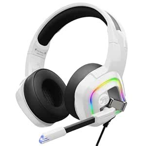 ZIUMIER Z66 White Gaming Headset with Microphone, Wired Over-Ear ...