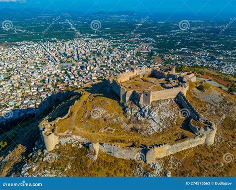Panorama View of Larissa Castle Near Greek Town Argos Stock Image ...