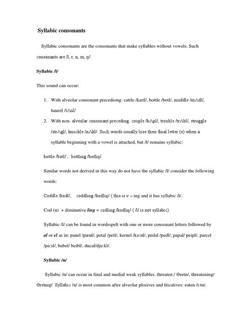 Image result for Syllabic Consonants Examples