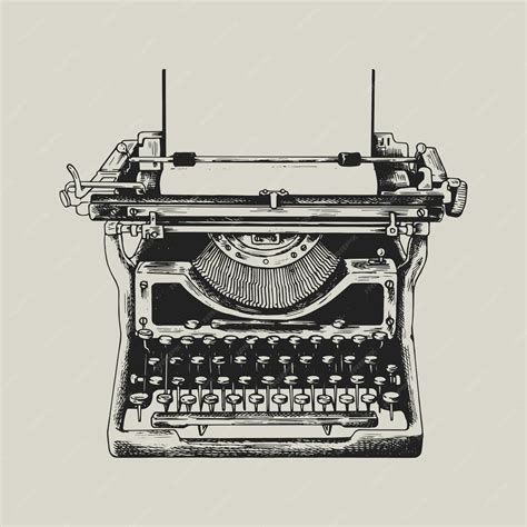 Typewriter With Paper Clip Art