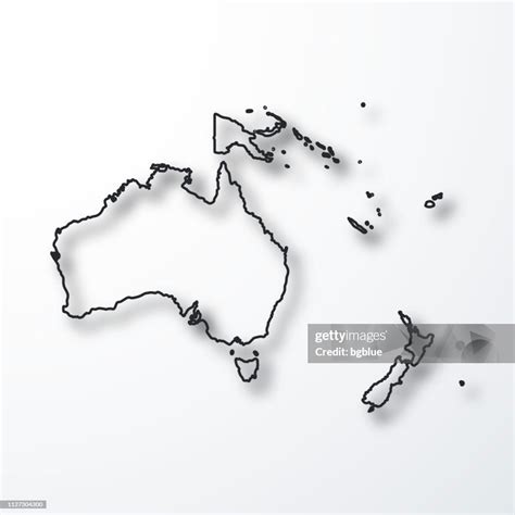 Map Of Oceania Black And White