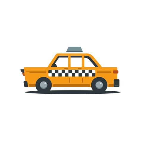Vector Illustration of vintage yellow New York Taxi. Retro taxi cab ...