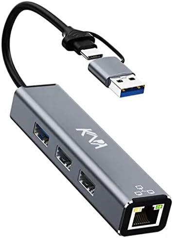 Kapa USB A and C Type HUB 4 in 1 Adapter, Aluminium Multi Dongle USB-C ...