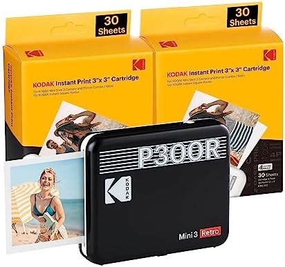 KODAK Mini 3 Retro 4PASS Portable Photo Printer (3x3 inches) + 68 ...
