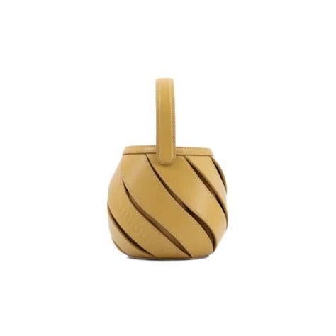 Shop Mlouye Mini Helix Bag - Vintage Yellow On AiSPi