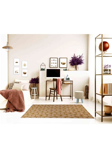 Hand-Tufted Floral Motif Milano Normandie Gold Area Rug