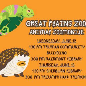 Great Plains Zoo: Zoomobile!, Martin County Library, Fairmont, 12 June ...