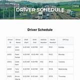 Printable Weekly Drivers Schedule