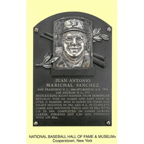 Juan Marichal Baseball Hall of Fame Plaque Postcard