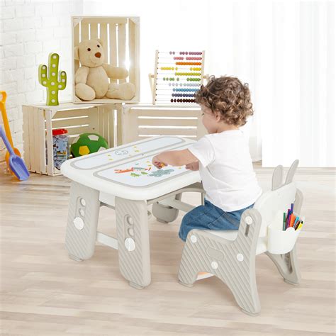 Kids Table & Chair Set with Flip-Top Bookshelf | Inspire Uplift