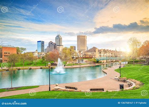 Indiana Central Canal stock image. Image of jogging - 136758167