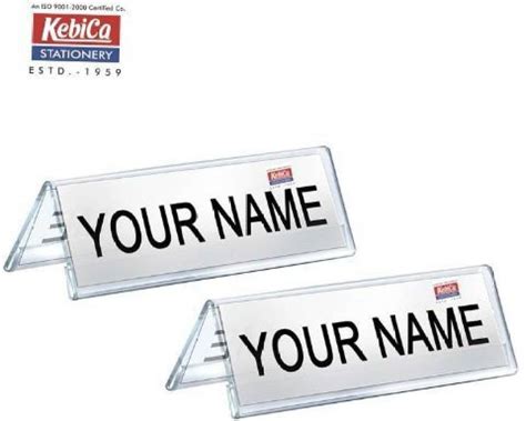 Kebica 4-Inch Width by 2-Inch Height Name Plate Acrylic Sign Holder ...