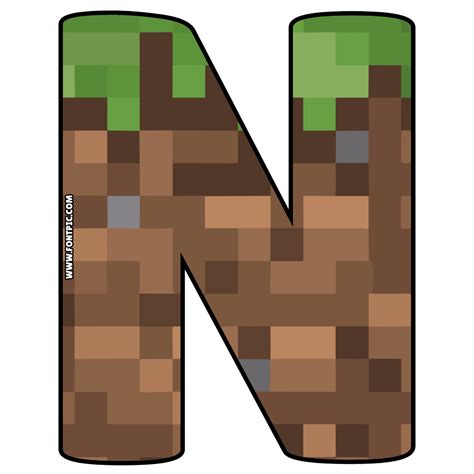 Minecraft Letter N - FontPic.com