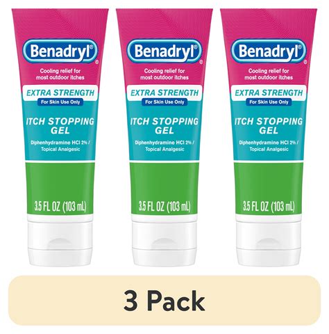(3 pack) Benadryl Extra Strength Anti-Itch Topical Analgesic Gel, 3.5 fl. oz - Walmart.com