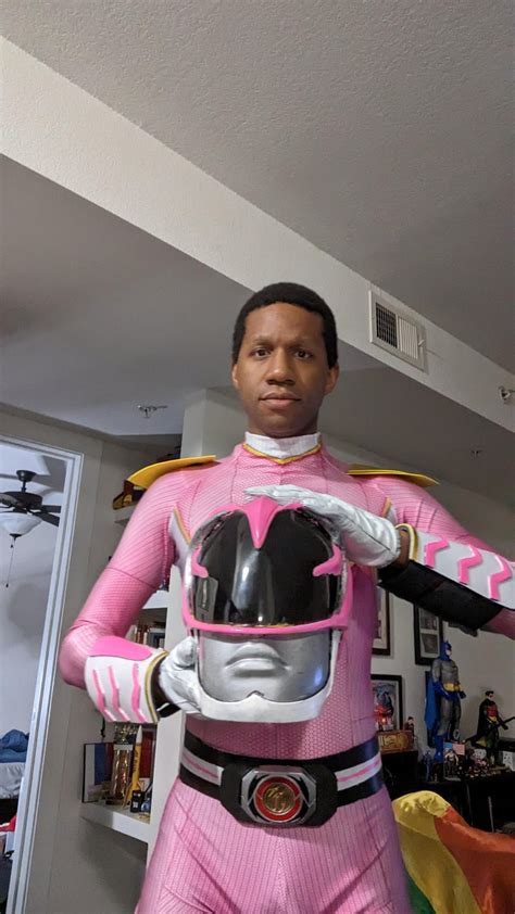 Just wear my pink power ranger suit w/ helmet : r/powerrangers