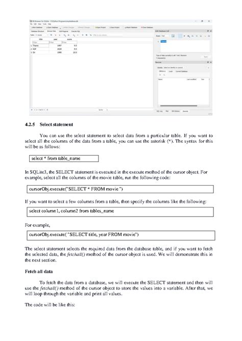 Unit IV Part 2 - SQLite SELECT Statement and Data Analysis with NumPy ...