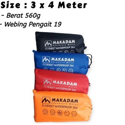 Jual LY flysheet tenda camping campervan waterproof makadam 2x3 3x3 3x4 ...