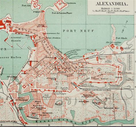1897 Antique City Map of ALEXANDRIA, EGYPT. 126 Years Old Town Map. - Etsy