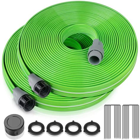 LAVEVE Sprinkler Hose for Yard 100 FT, Garden Soaker Hose with Stakes ...