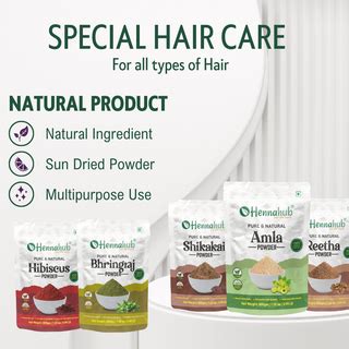 Amla, Reetha, Shikakai, Bhringraj and Hibiscus Powder for Hair, 200g e ...