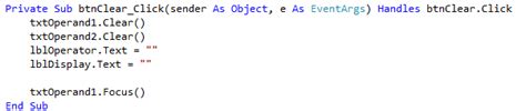 Image result for Clear Button in Visual Basic Code