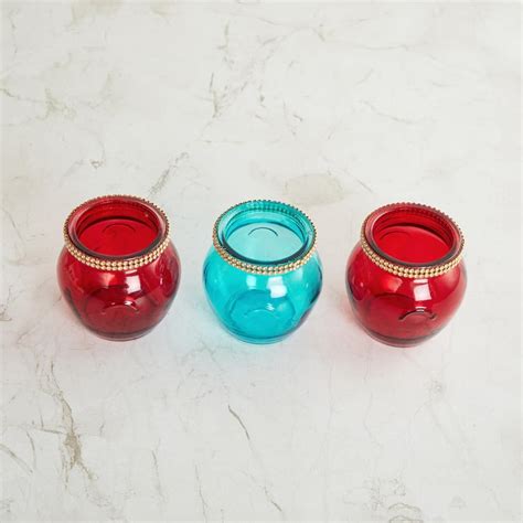 Buy Raga Set of 3 Glass T-Light Holders from Home Centre at just INR 199.0