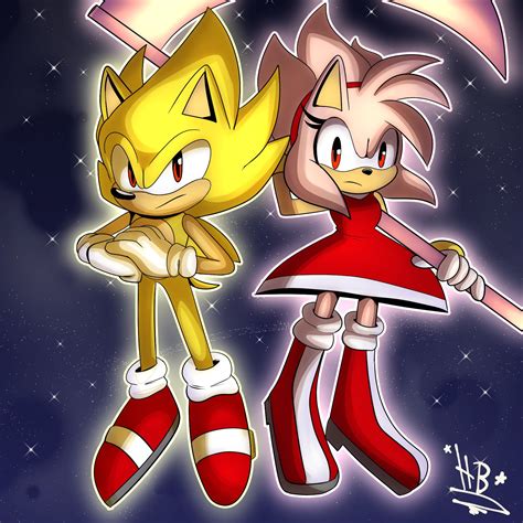 #17627 - safe, artist:buddyhyped, amy rose, sonic the hedgehog, super ...