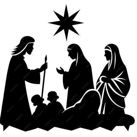 Nativity scene highlights jesus birth | Premium AI-generated vector