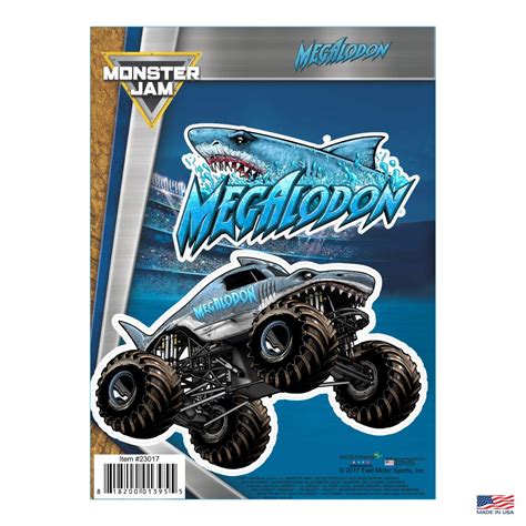 Decalcomania Monster Jam Megalodon Monster Truck Decals - Set of 2 ...