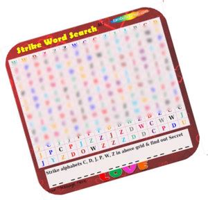 PartyStuff Love Strike Word Search - Secret Word Search Strike in Paper ...