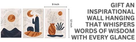 RADIQORE Set of 4 Wall Decor for Living Room- Boho Aesthetic Wall ...