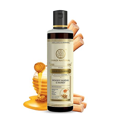 Khadi Natural Woody Sandal & Honey Hair Cleanser - SLS & Paraben Free ...