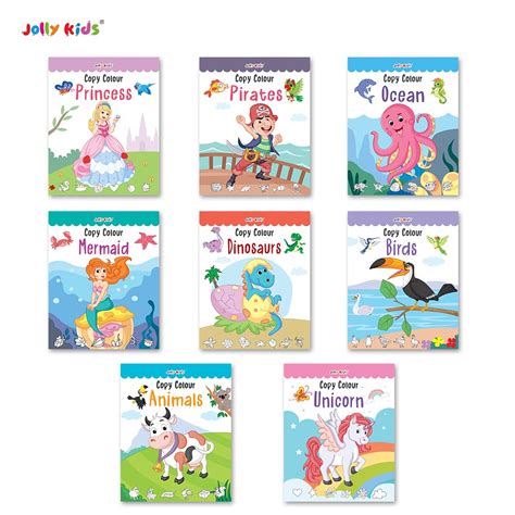 Buy Jolly Kids Copy Colour Books Set| Set of 8| Fun Activity Kids ...