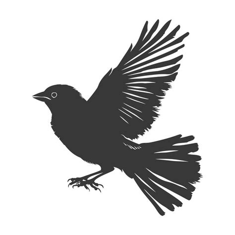 Silhouette house sparrow bird animal fly black color only | Premium AI ...