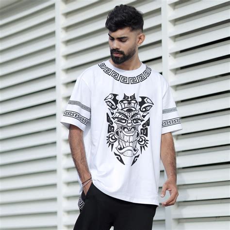 Buy White Tribal Oversized T-Shirts for Men | Mydesignation