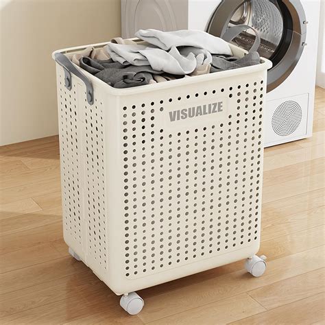 Amazon.com: HGZBS Collapsible Laundry Basket with Wheels and Handle ...
