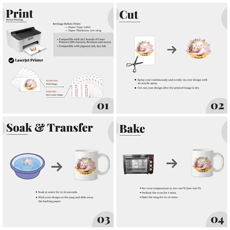 Waterslide Decal Paper Clear for LaserJet Printer TransOurDream