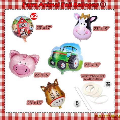 Buy 12 Pieces Farm Animals Balloons, Foil Balloons for Farm Animal ...