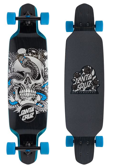 Santa Cruz Drop Down Longboard Botanic Skull 37.5 blue - Streetsurfshop
