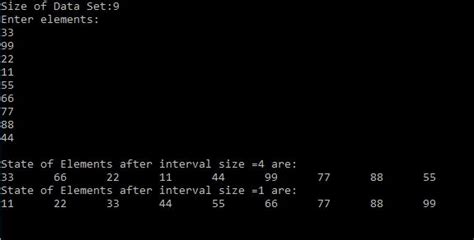 Shell Sort Code Python 的图像结果