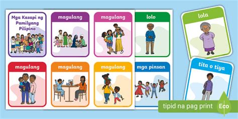 Mga Miyembero ng Pamilya | Flashcards | Twinkl Philippines