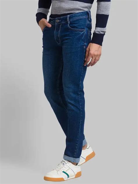 Parx Men Blue Slim Tapered Fit Jacquard Jeans – MyRaymond